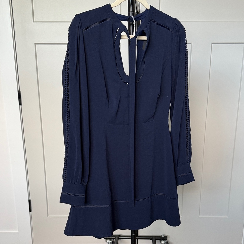 Adelyn Rae Navy Long Sleeve Dress